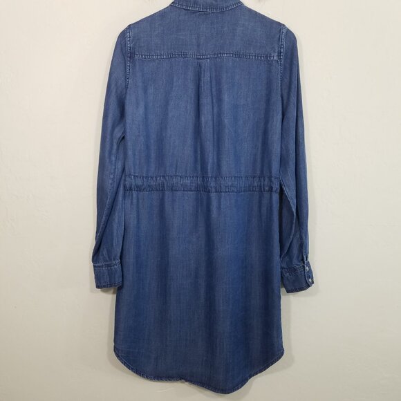 Tommy Hilfiger Long Sleeve Button Up Dress with Pockets Blue - Picture 7 of 9